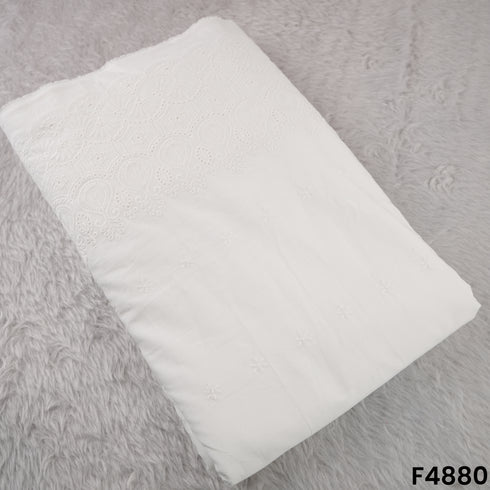 Hakoba Thread Embroidered Cambric Cotton Fabric- F4880
